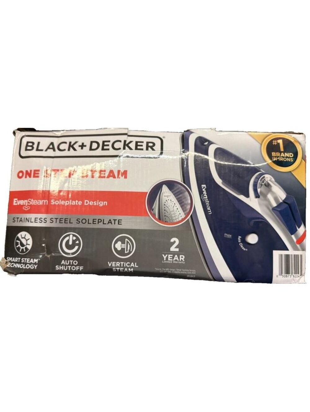 BLACK+DECKER Vitessa Advanced Steam Iron EvenSteam Soleplate Blue White New